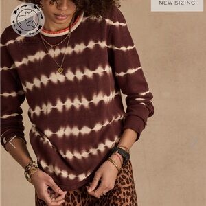 The Upside Organic Knit Amanda Brown Tie Dye Pullover Sweater Long Sleeve Top M